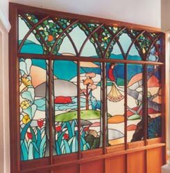 Leo Amery, contemporary stained glass. Bathroom - private collection (GB)