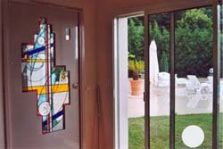 Leo Amery, contemporary stained glass. Sliding door - private collection (Fr)