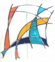 Vitrail de Leo Amery : MUSICAL GYRES