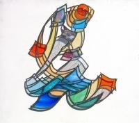 Vitrail de Leo Amery : Kite Surfing I 