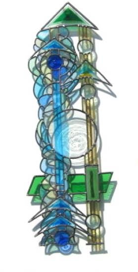 vitrail BLUE SMOKE Leo Amery