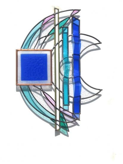 vitrail BLUE MOON SQUARE Leo Amery