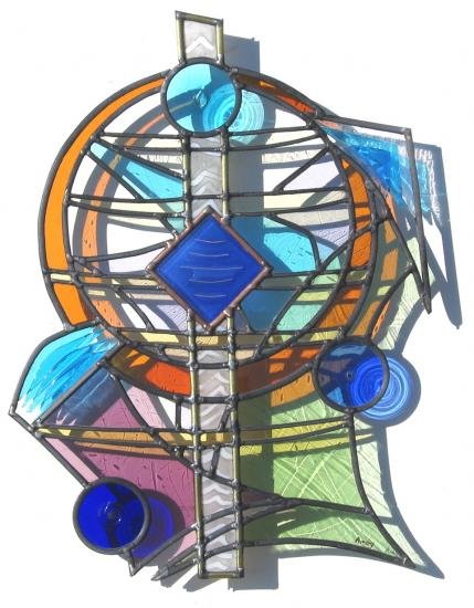 vitrail CICULAR TOTEM Leo Amery