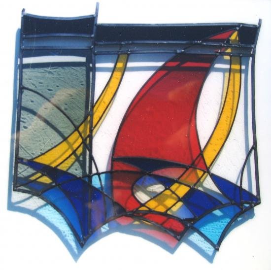 vitrail MAKING WAVES II Leo Amery