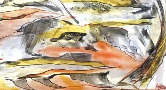 vitrail Paysage 1 Détail Leo Amery