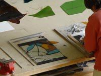 Leo amery vitrail art contemporain contemporary stained glass relief